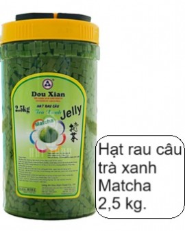 Hạt rau câu trà xanh Matcha Dou Xian hũ 2,5 kg